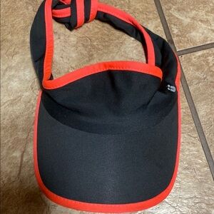 Lululemon Red and Black Athletic Visor Hat Tennis Golf Beach